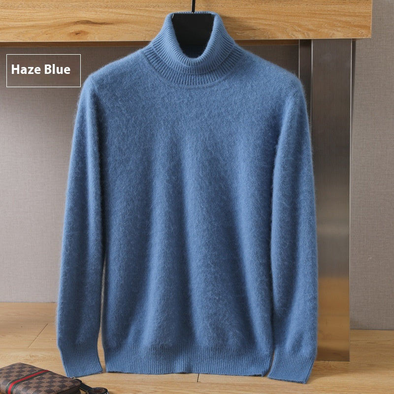 Men's Cozy High-Collar Solid Pullover Sweater