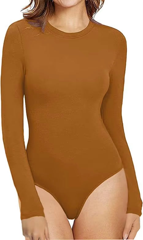 Solid Long Sleeve Jumpsuit Casual Bodysuit