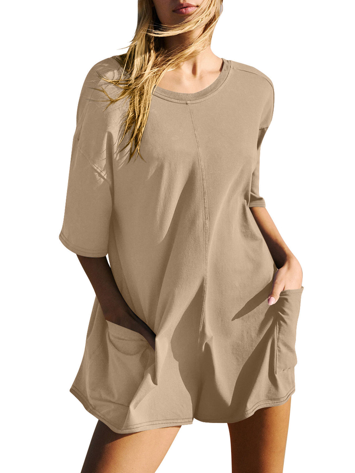 Women's Casual Loose Pocket Jumpsuit Romper