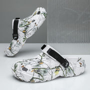 Men's Plus Size Beach Slippers with Thick Sole and Cut-Out Design