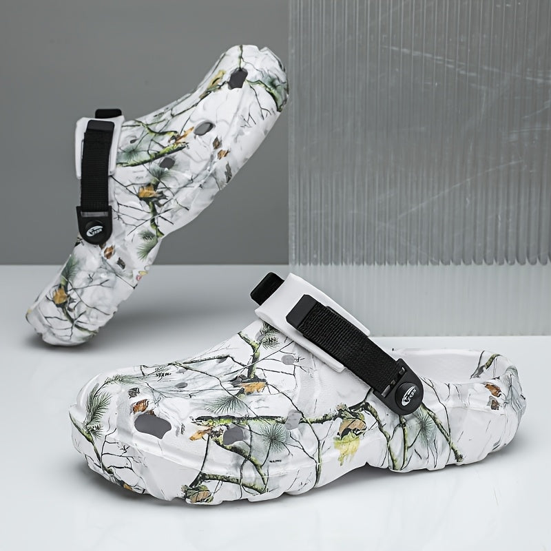 Men's Plus Size Beach Slippers with Thick Sole and Cut-Out Design