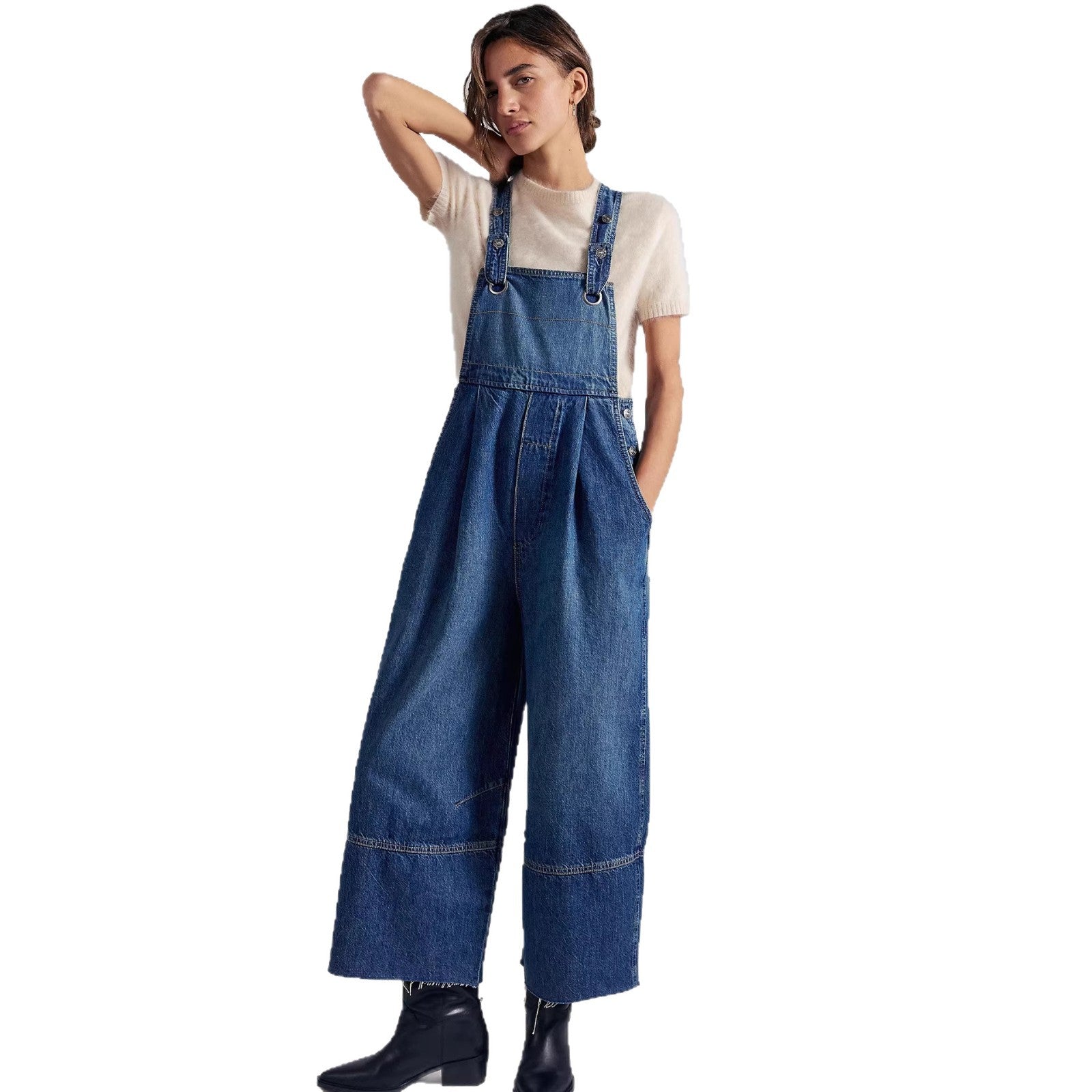 Trendy Loose-Fit Denim Overalls for Women