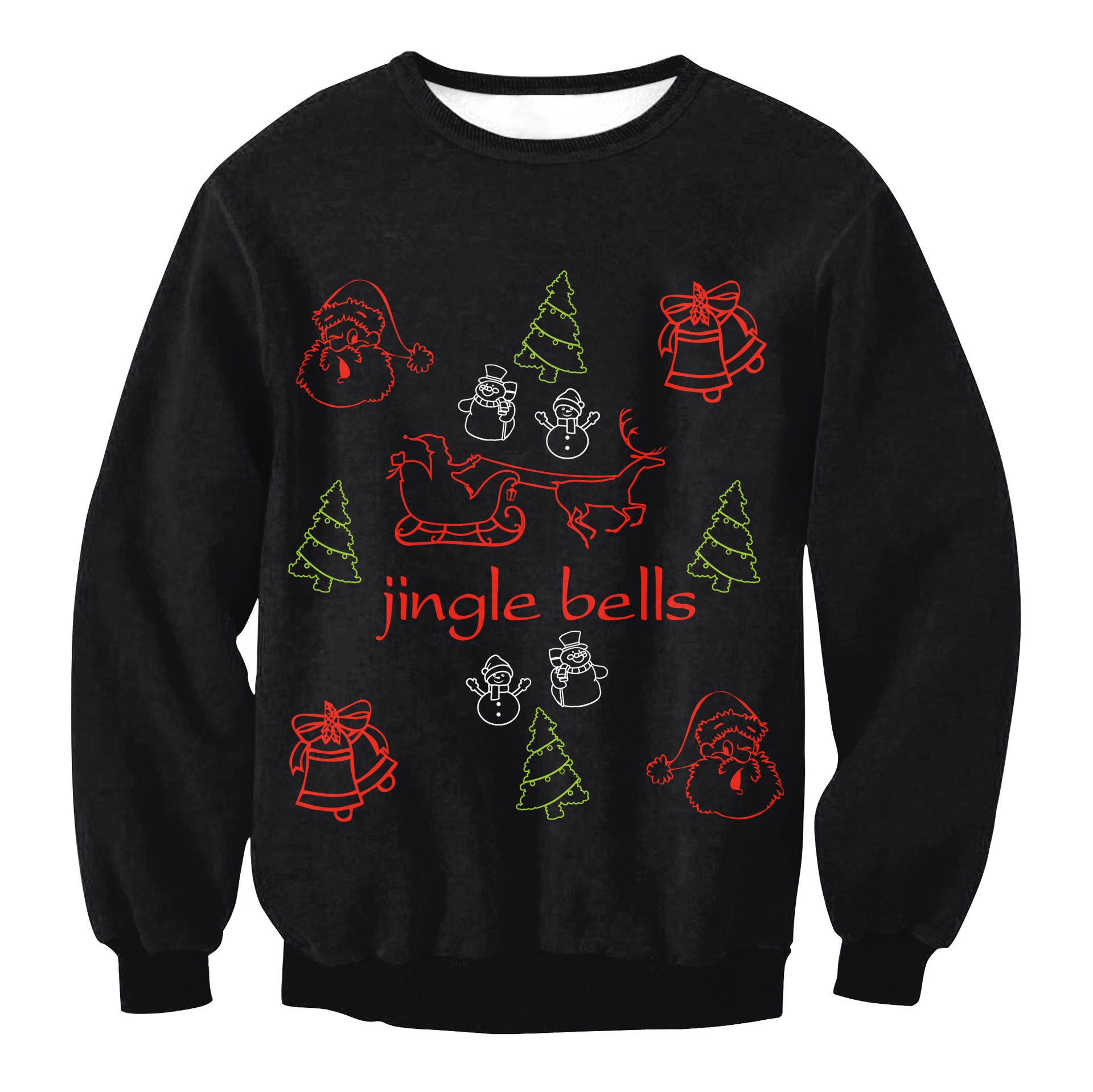 Festive Santa Elk Christmas Sweatshirt for Women