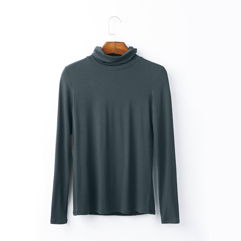 Women's Modal High Collar Long Sleeve T-Shirt