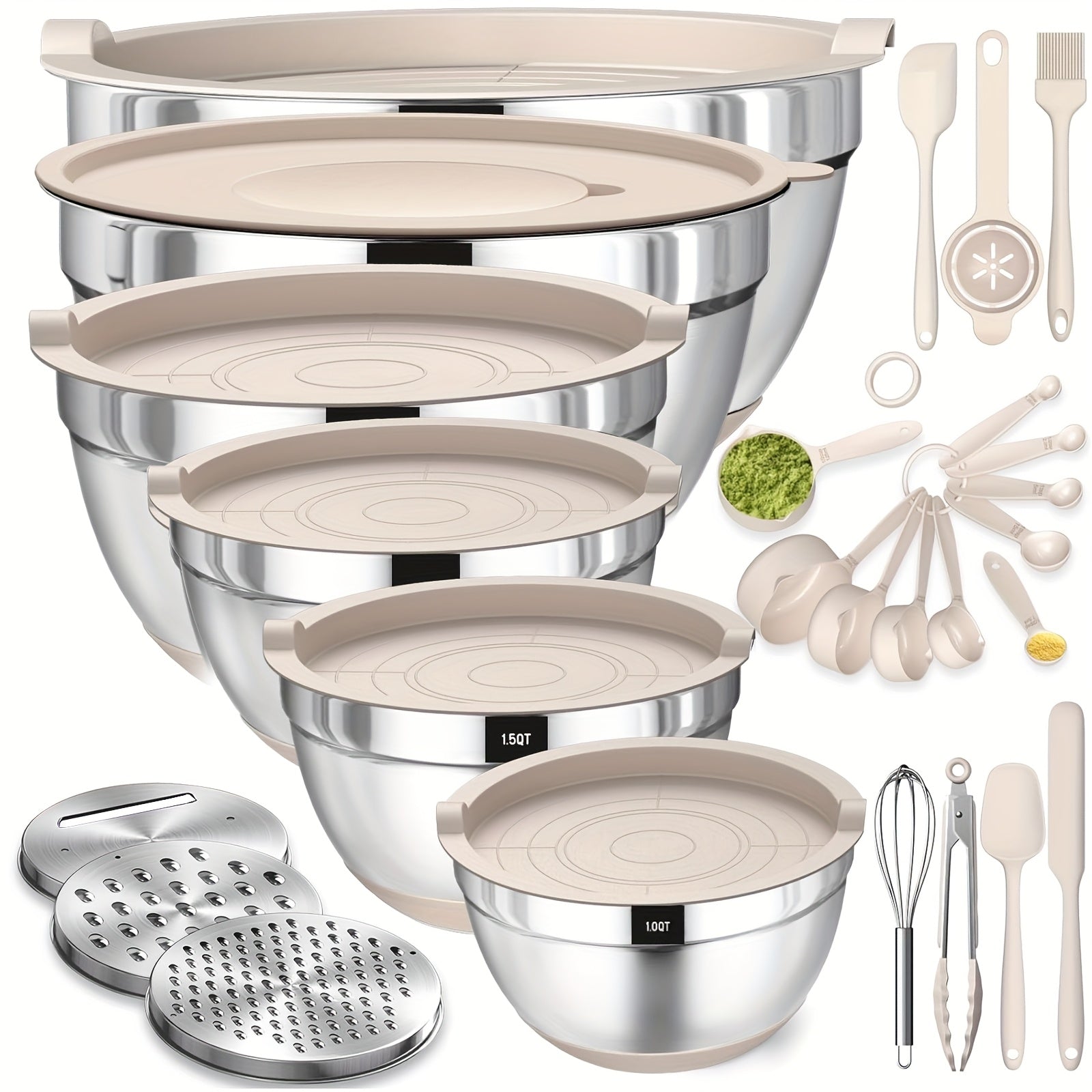 26pcs Stainless Steel Mixing Bowls with Airtight Lids Set