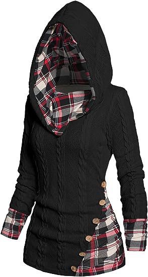 Chic Hooded Geometric Pullover Sweater