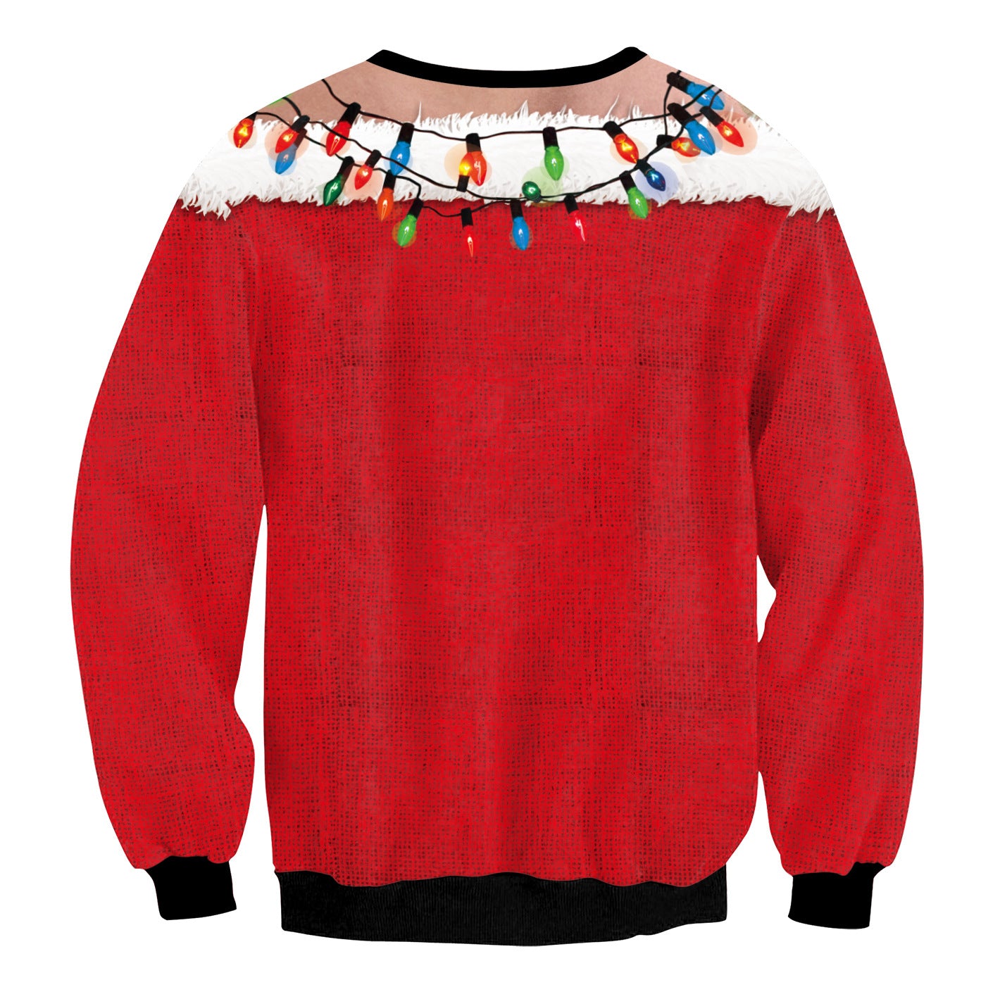 Festive Santa Print Long Sleeve Christmas Sweatshirt Dress