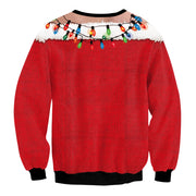 Festive Santa Print Long Sleeve Christmas Sweatshirt Dress