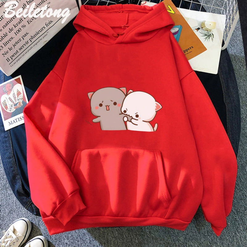 Women's Cartoon Print Casual Hoodie Streetwear Pullover