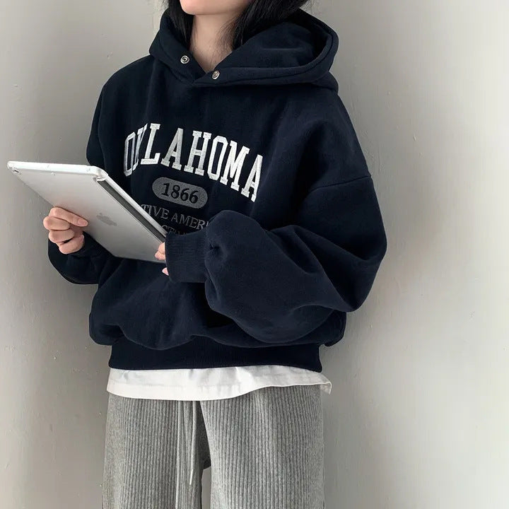 Cozy Embroidered Velvet Padded Pullover Sweater
