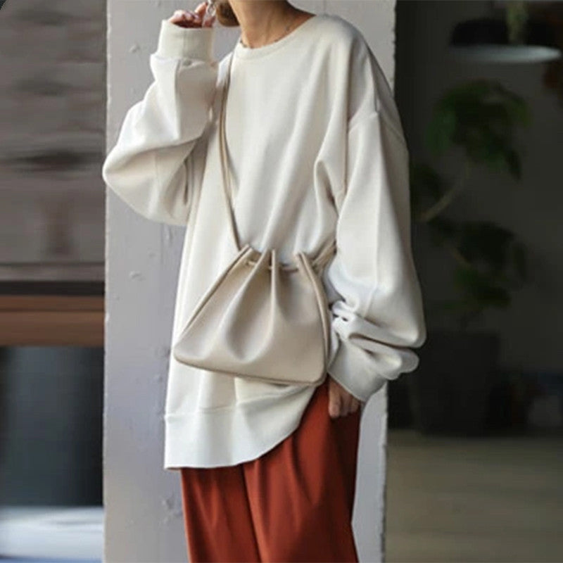 Women's Cozy Round Neck Loose Pullover Sweater