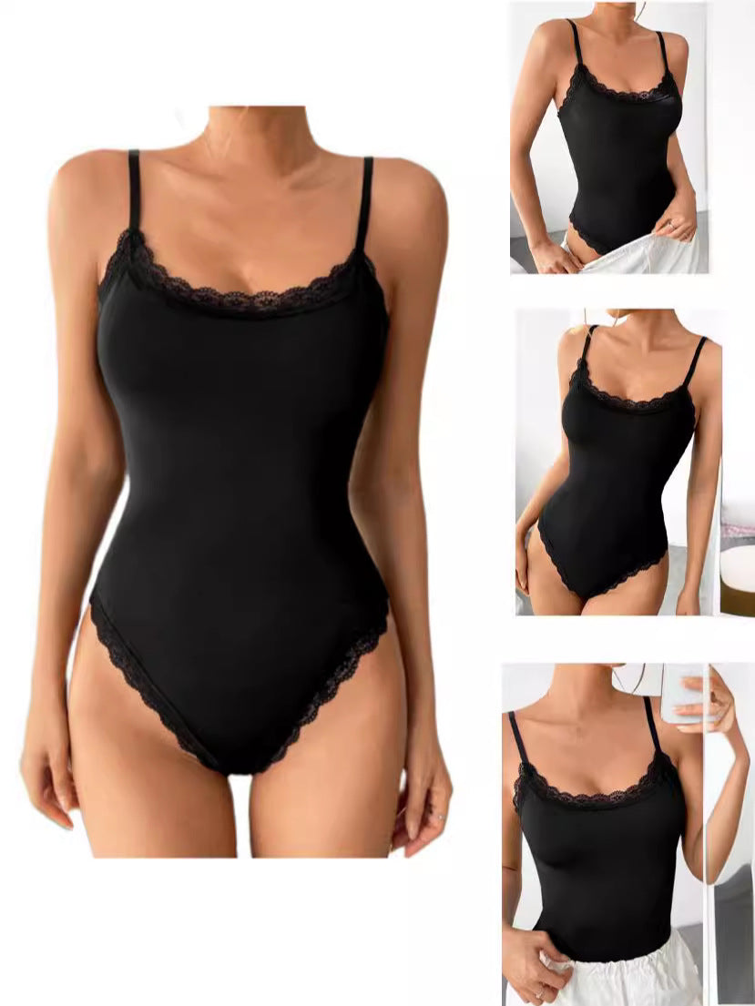 Women's Lace Sling Romper Tight Fit Jumpsuit