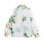 Chic Long Sleeve Printed Blouse for Women
