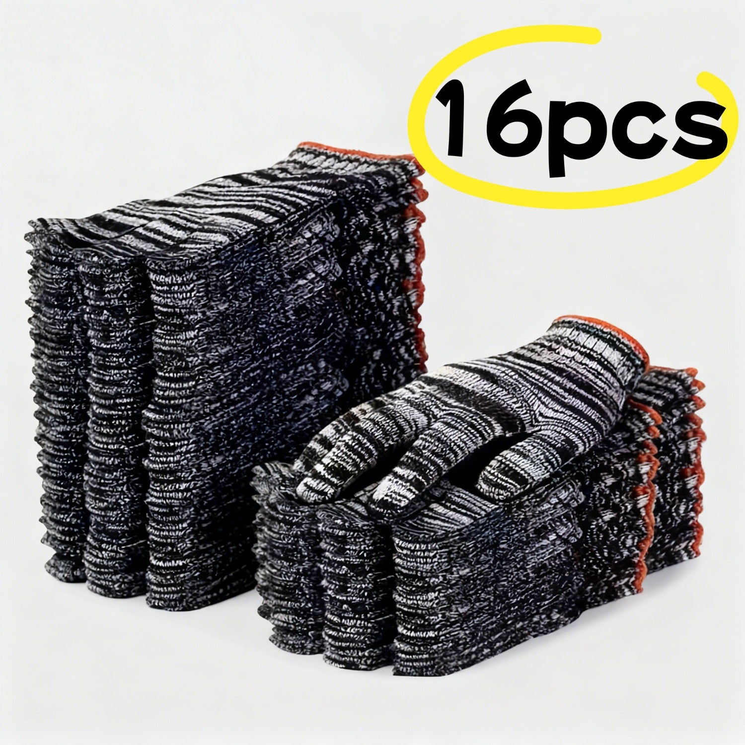 Black and White Striped Towels – Thick, Durable, Breathable (16 pcs)