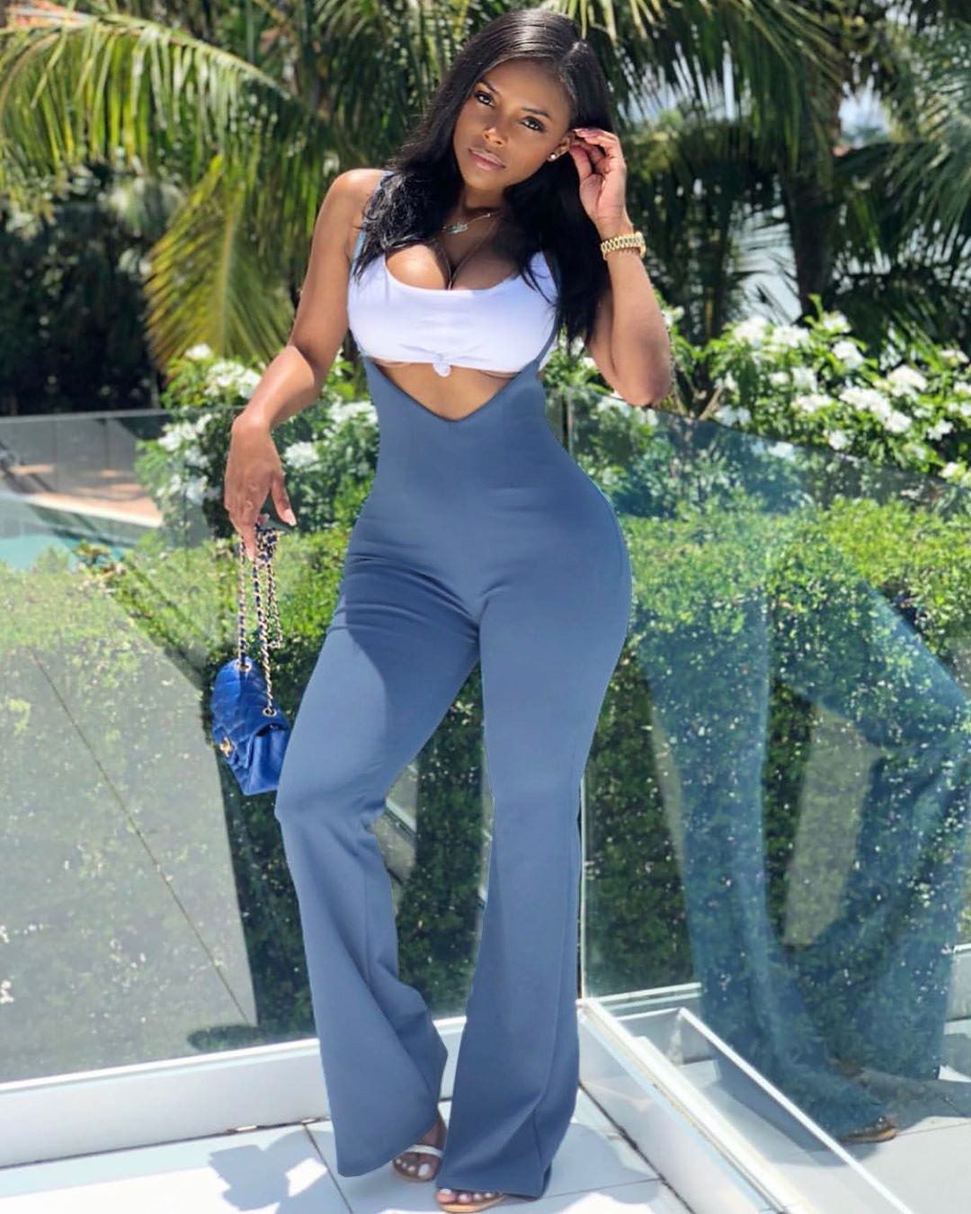 Women's Slim-Fit Casual Suspender Jumpsuit