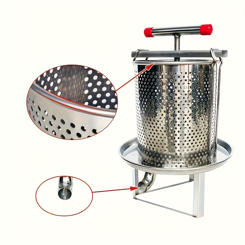 Stainless Steel Manual Honey Press Extractor Kit with Mesh Filter