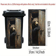 Brown Bear Kitchen Trash Can Stickers – Self-Adhesive Cabinet Door Decor