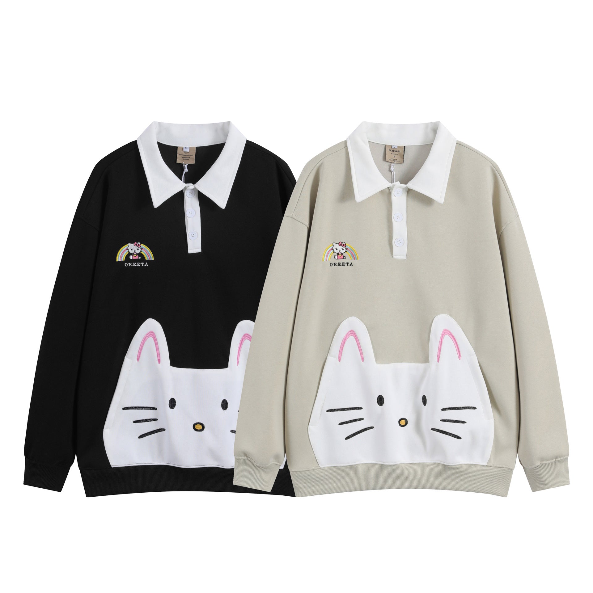 Cozy Unisex Cat Patch Knit Sweater