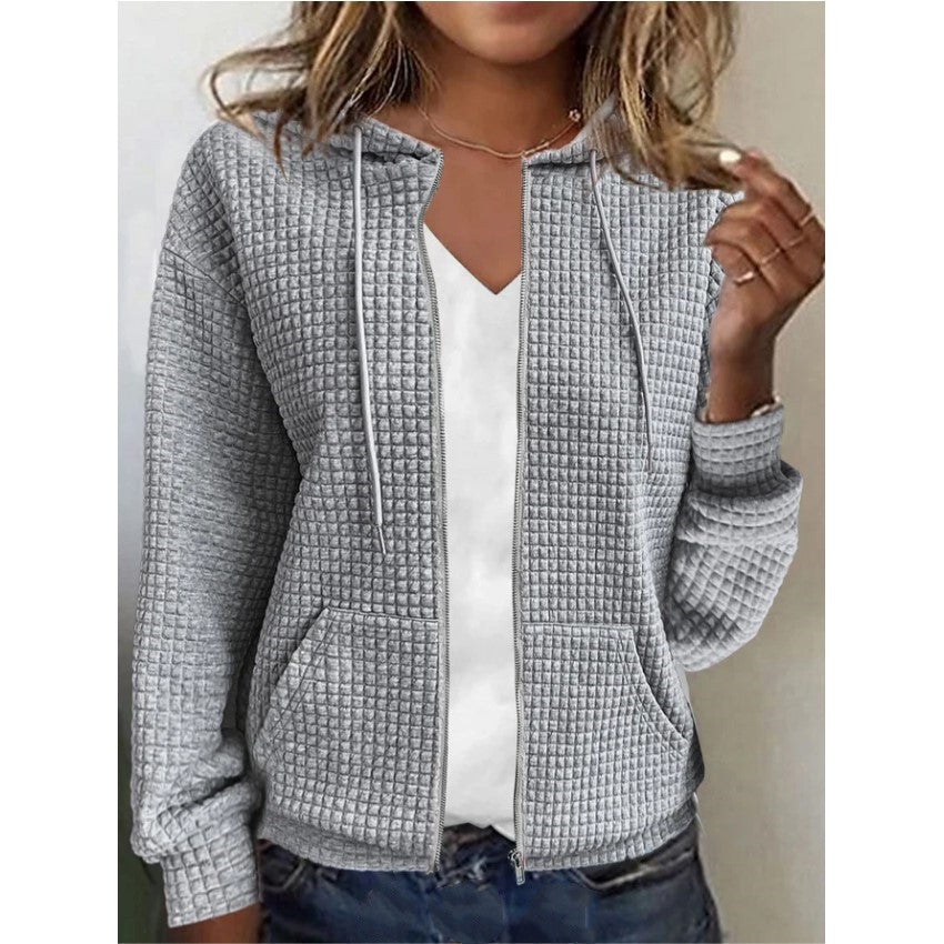 Women's Zipper Hooded Cardigan Sweater Coat