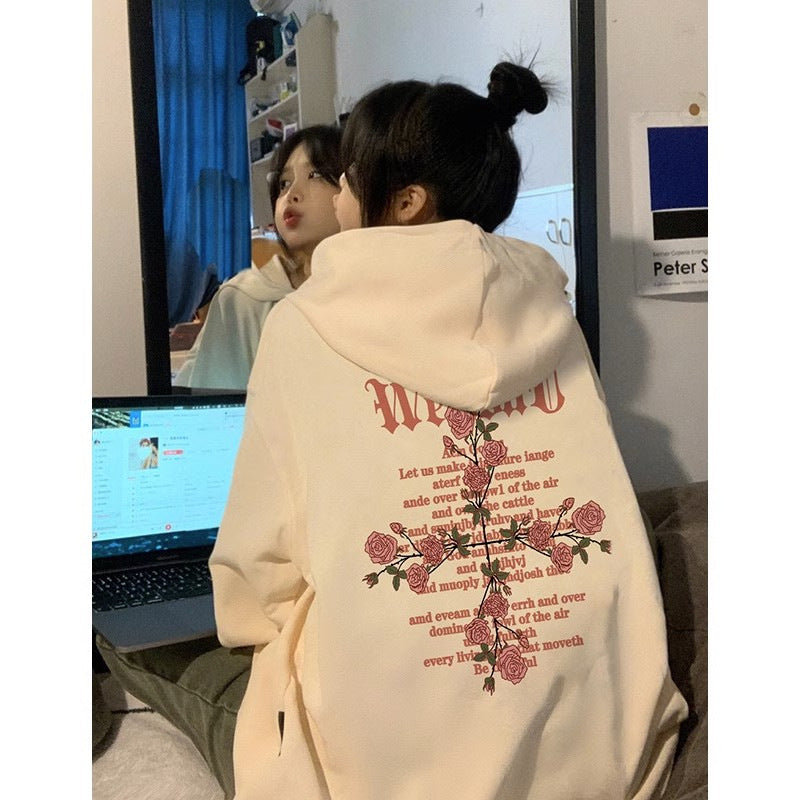 Cozy Fleece-Lined Cute Anime Graphic Pullover Sweater