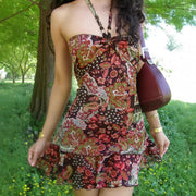 Retro Halter Ruffle Mini Dress