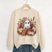 Cozy Letter Print Fleece Long Sleeve Casual Sweatshirt