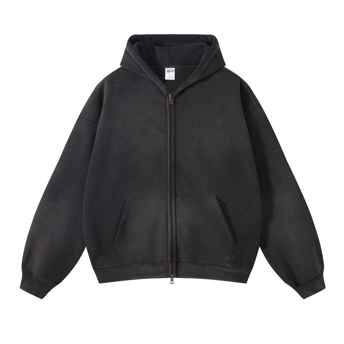 Vinted Wash Zip-Up Hoodie Sweatshirt