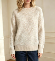 Loose-fitting Cropped Pullover Sweater for Women