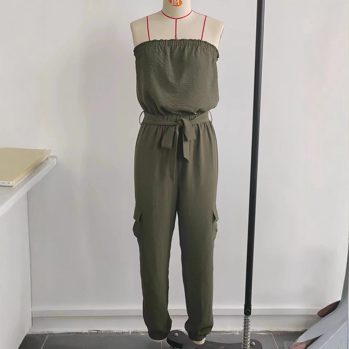 Women's Casual Strapless Pocket Jumpsuit