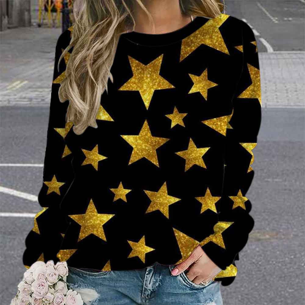 Women's Retro Tie-Dye 3D Digital Print Pullover Sweater