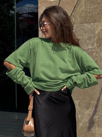 Chic Hollow Knit Round Neck Women's Sweater