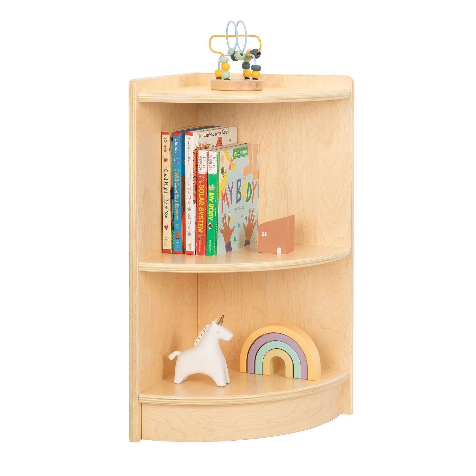 [Wood Storage Organizer] Large Wood Storage Organizer, 2-Shelf Wood Bookshelf, 5-Section Kids Bookshelf, Wooden Storage Cabinet for Classroom, Kids Bookcases And Toddler Shelf for Kids Room, Playroom, Nursery