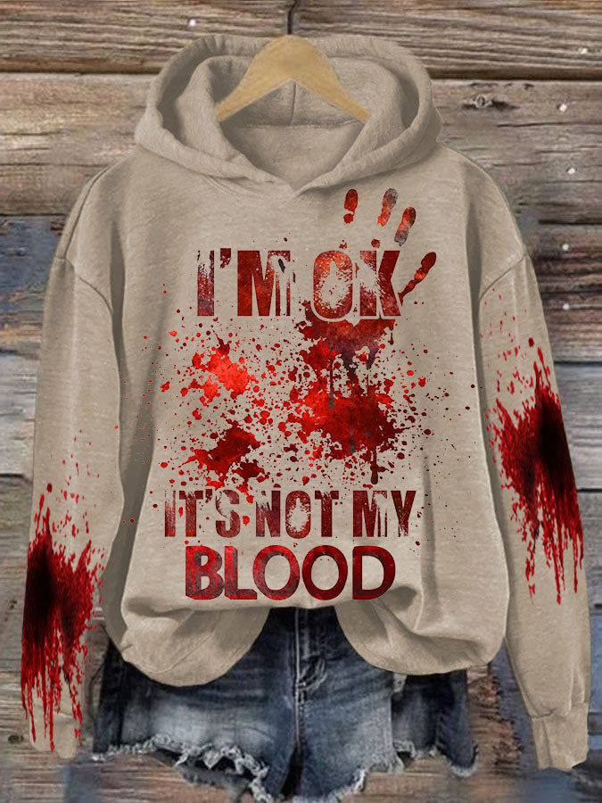 Women's 3D Letter Printed Loose Pullover Hoodie