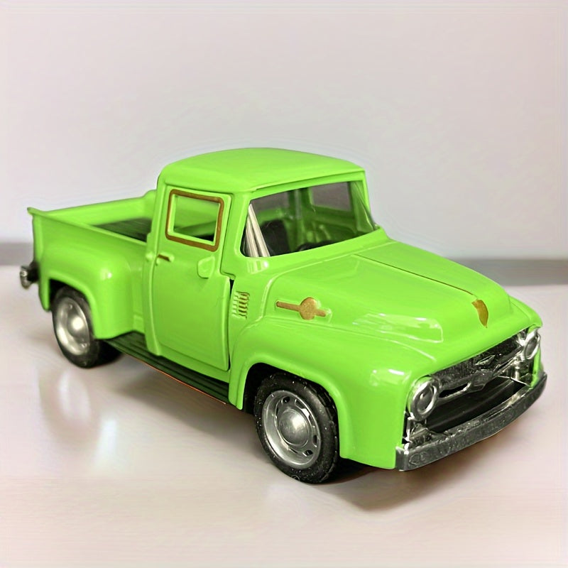 Vintage alloy metal pickup truck ornament for home or office decor