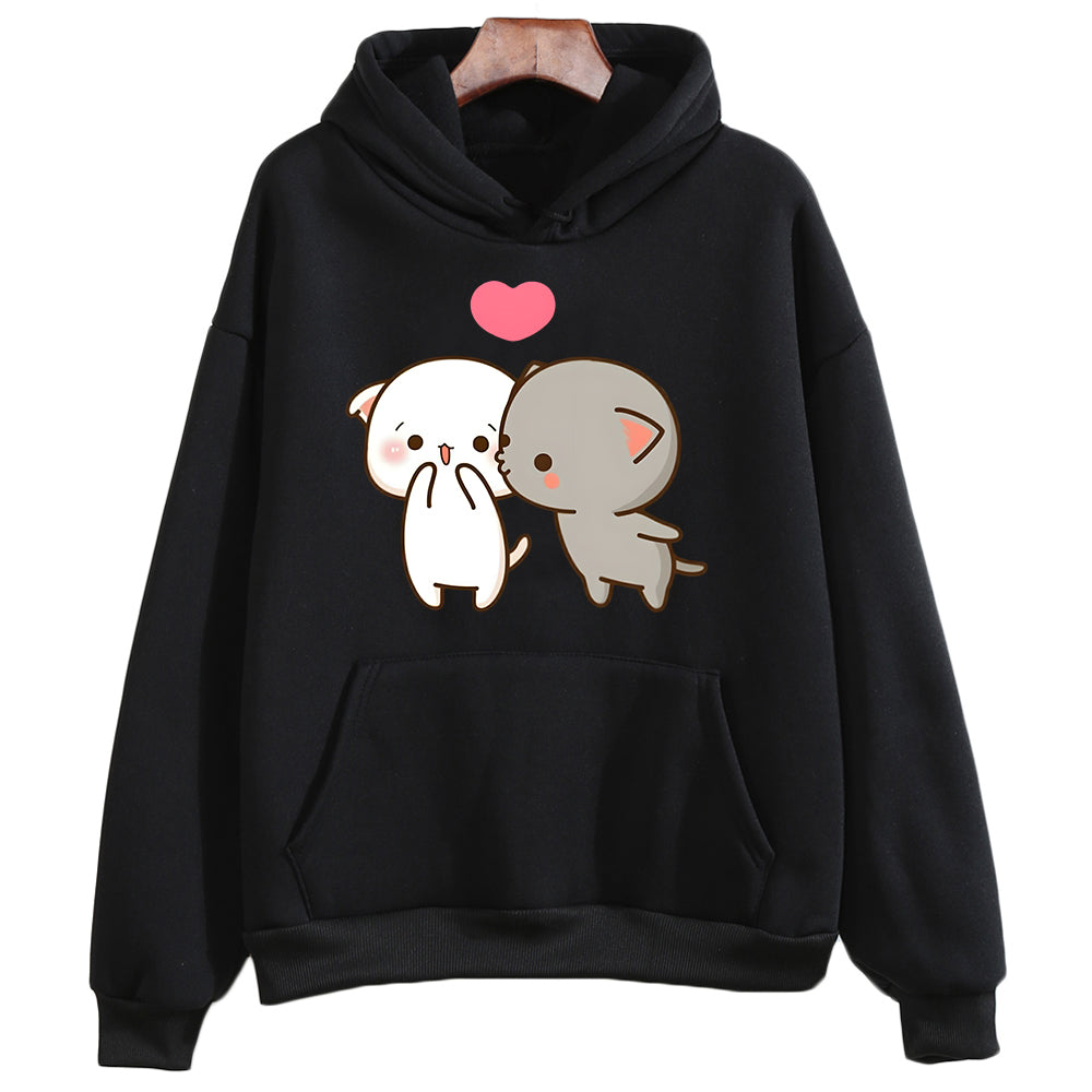 Cozy Printed Drawstring Pocket Hoodie for Women