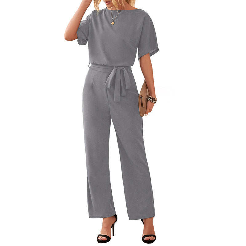 Casual Drawstring Wide-Leg Jumpsuit