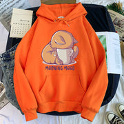 Cozy Cartoon Animal Velvet Hoodie for Cute Streetwear Style