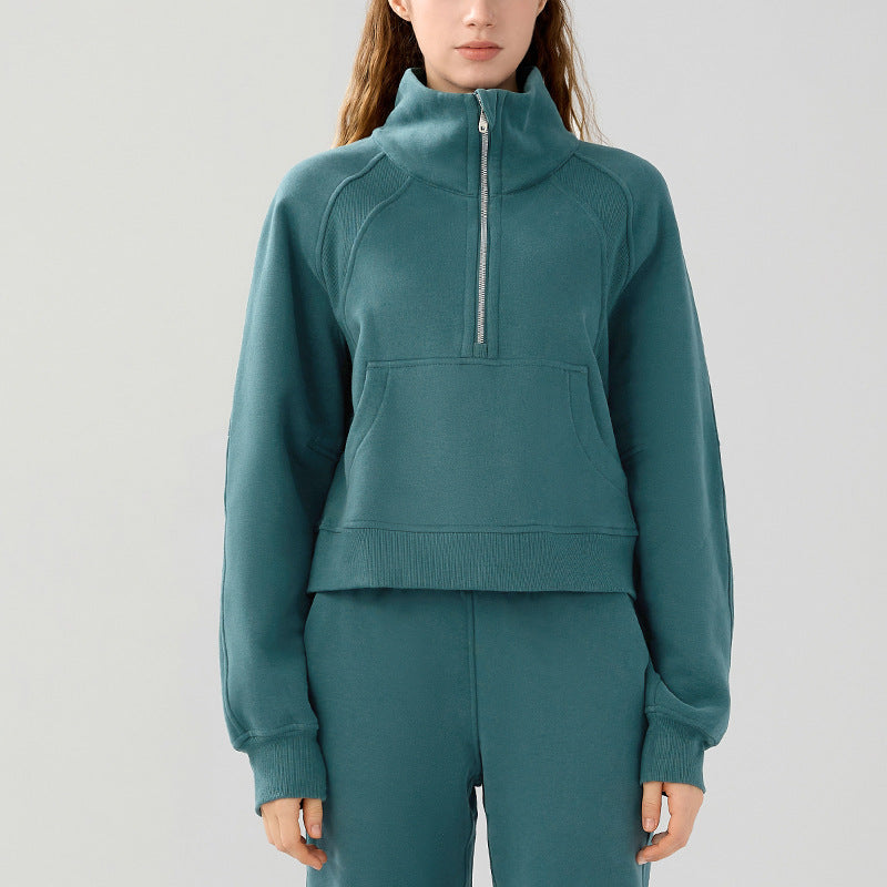Women's Cozy Half-Zip Fleece Pullover Warm Sweater