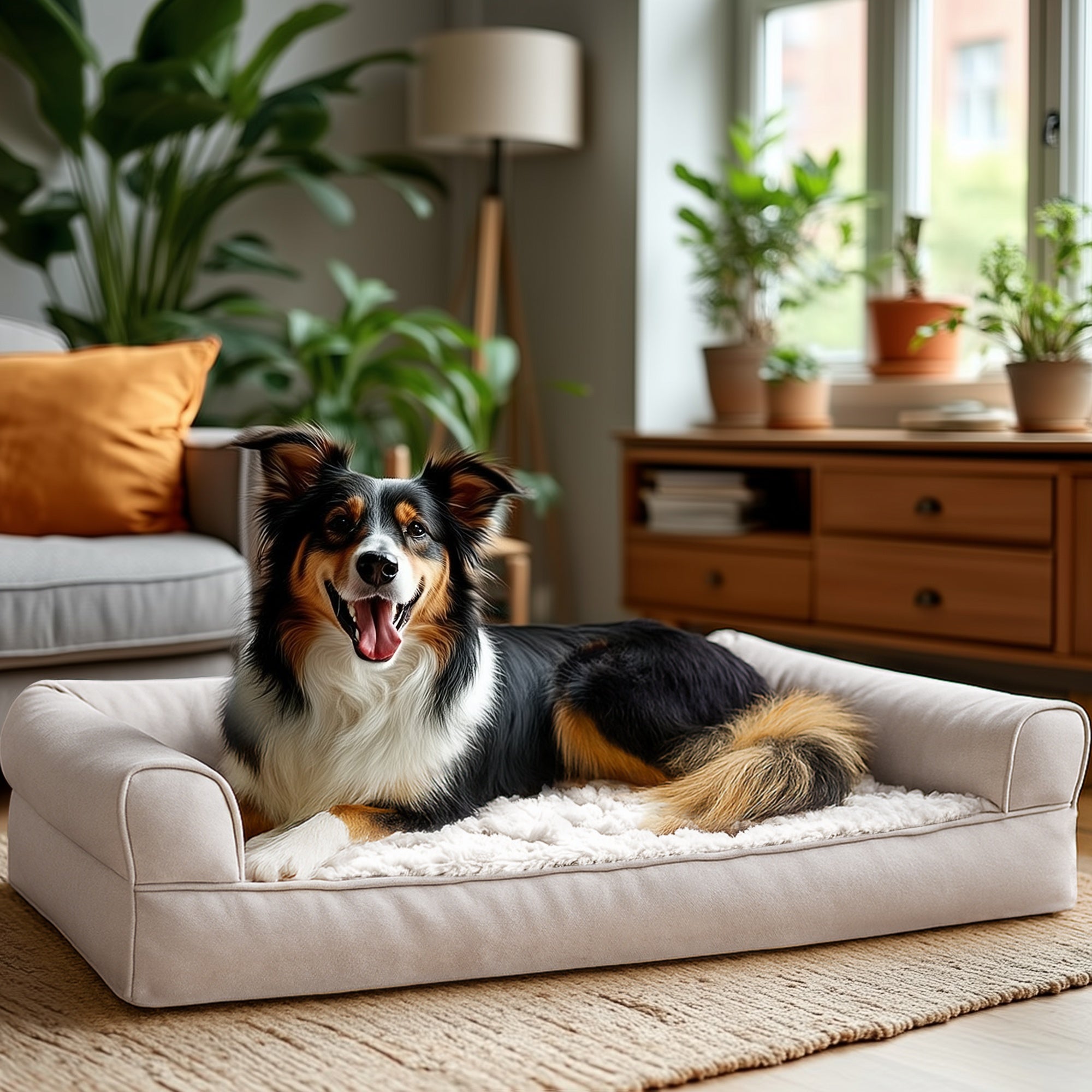 Luxury C-shape Dog Bed For Extra Large Dogs - High-quality Memory Foam, Non-slip Egg-crate Support, Washable Cover, Joint Relief, Durable Velvet Couch Bed