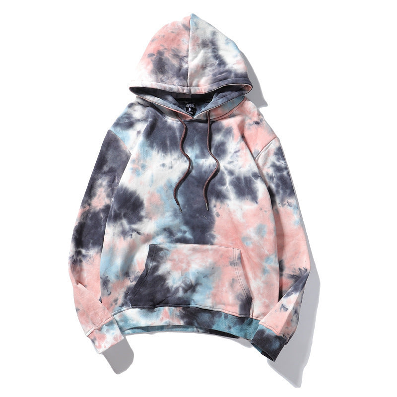 Dark Gradient Tie-Dye Oversized Streetwear Hoodie
