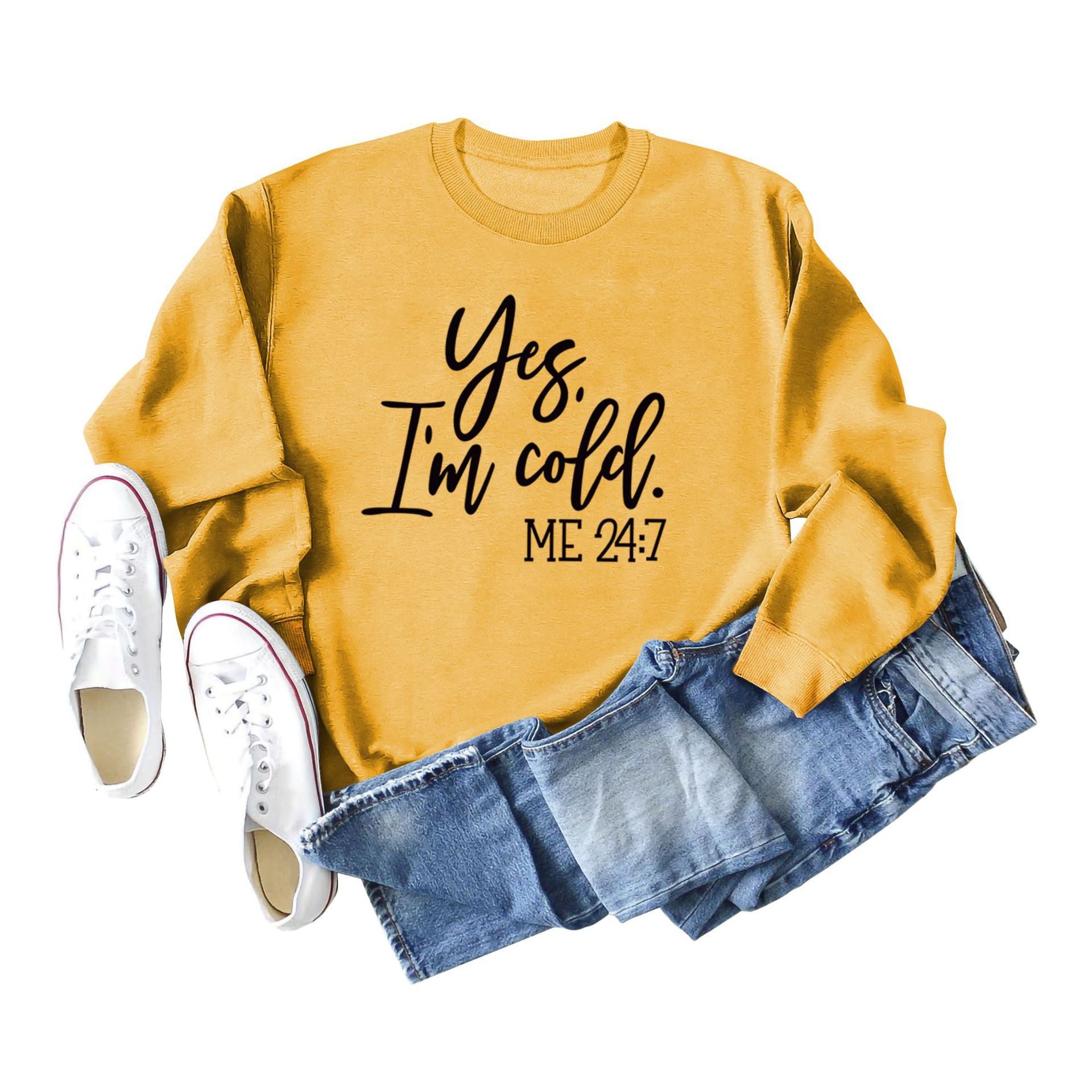 Retro Letter Print Cotton Crew Neck Women's Sweatshirt