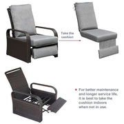 Outdoor Recliner Chair Replacement Cushion 5 Inch Thick Waterproof Patio Lounge Cushion with Removable Washable Cover UV Fade Resistant for Indoor Outdoor Recliners