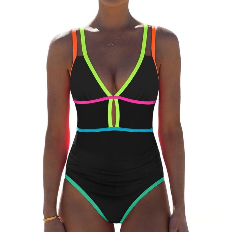 Color Block Sexy Flattering Swimsuit For Women