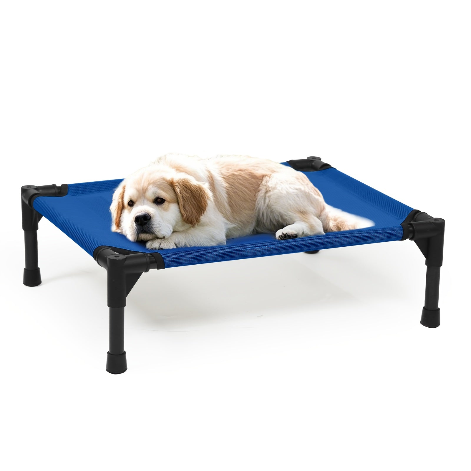 Outdoor Elevated Dog Bed For Small And Large Dogs - Breathable Mesh Cooling Cot With Non-Slip Feet | Portable, Foldable & Easy To Clean, Pet Bedding, Striped Design, Rectangular Pet Bed, Petsafe Ma...