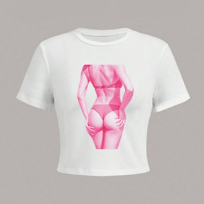 Chic Letter Print Short-Sleeve Women's T-Shirt