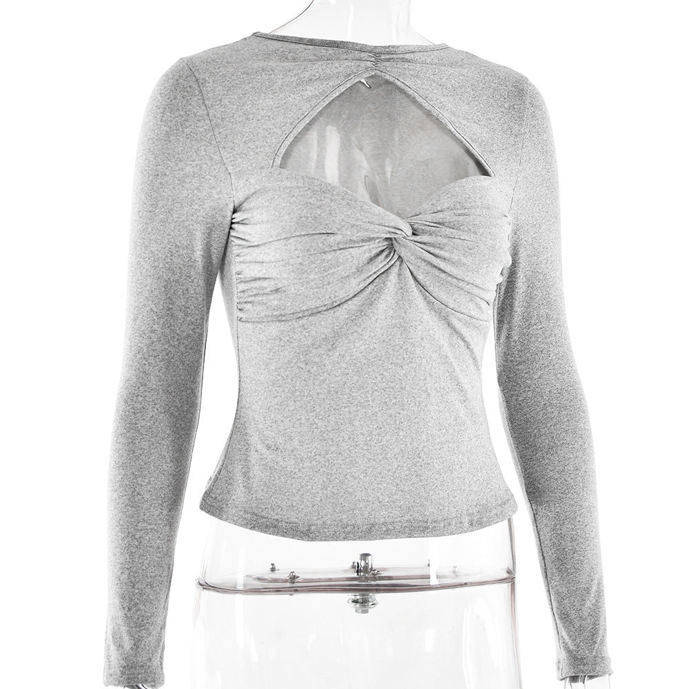 Women's Slim-Fit Twist Long Sleeve T-Shirt