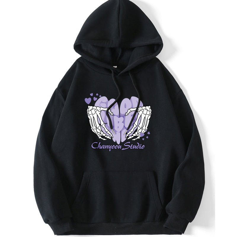 Women's Fleece-Lined Loose Hoodie Coat