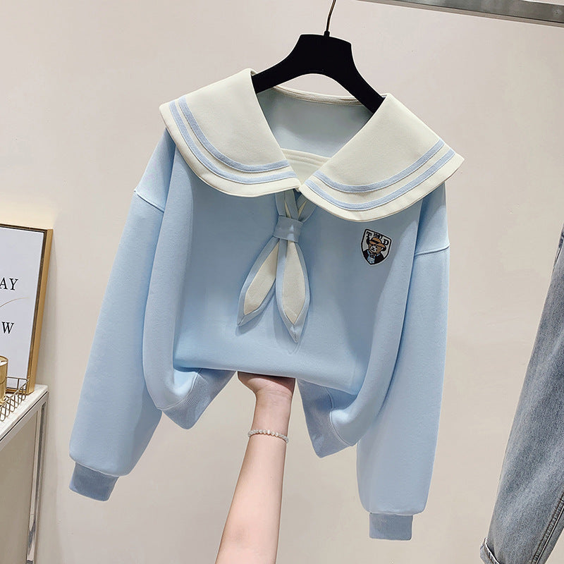 Korean Style Fake Two-Piece Sweater for Women
