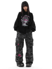 Knitted Medusa Snake Year Polo Long-sleeved T-shirt Top Autumn And Winter Black Primer Sweater