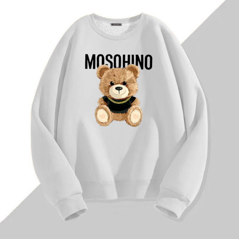 Cute Bear Print Couple Hoodie Matching Sweatshirt